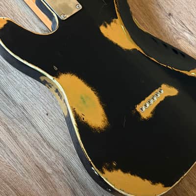 Big River “Liam” • Heavy Aged Black over Metallic Gold Top Nitro • R.Maple/Rosewood • Onamac Pick Ups image 14