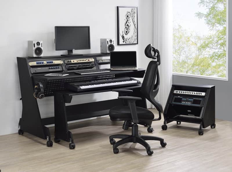 Musiea EX88 Series 88 Keys Music Studio Desk Workstation with Rack Cabinet (Black) image 1