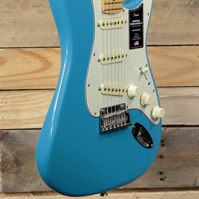 Fender  American Professional II Stratocaster Electric Guitar Miami Blue w/ Case & Maple Fretboard image 1