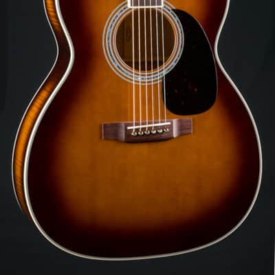 Martin M 0000 Custom Flamed Maple and High Altitude Swiss Spruce Full Ambertone Burst NEW - Ambertone Burst image 1