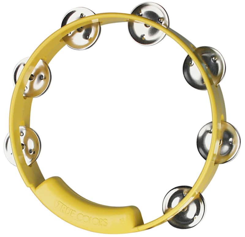 RhythmTech True Color Tambourine, Single Row 8" Yellow image 1