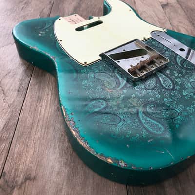 FRANCHIN Mars guitar body Sherwood Green Paisley Relic Aged Nitro Lacquer SS Poplar Telecaster-Tele-T-Style Made in Italy - Stock piece #23010626 image 5