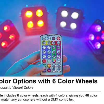 Rockville 4 PACK MINI IR4 Black DJ/Party Par Wash Up Lights+Wireless DMX+App+Bag image 3
