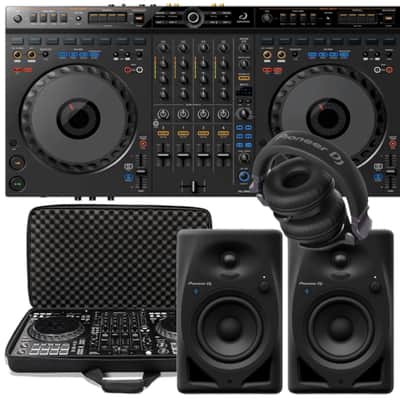Pioneer DJ & MAGMA DDJ-GRV6, Pioneer DJ DM-40DT Monitors & CTRL XXL Plus II - Black image 1