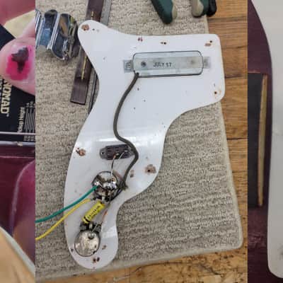 Used AS/IS Harmony Stratotone H44 Electric Guitar Refinished w/ Modified Jack/Screws - Fair Condition image 24