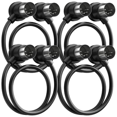 4 Pack Premium Right Angle MIDI Cable 2FT, Low Profile for Saving Space MIDI Cables, Stable & Fast Transmission and Long-Lasting 5 Pin Din Cable, Ideal for MIDI Interface, Keyboard, Pedal Board image 1