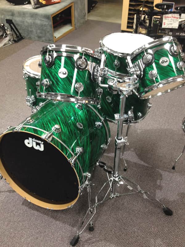 DW Drums Collector Series 6 Piece Shell Pack Green Twisted Satin image 1