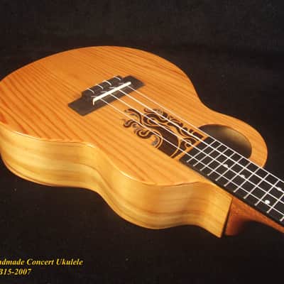 Handmade Concert Ukulele, Solid Taiwania, Mahogany, Abalone Inlay, Soft-bag, Bruce Wei UKB15-2007 image 3