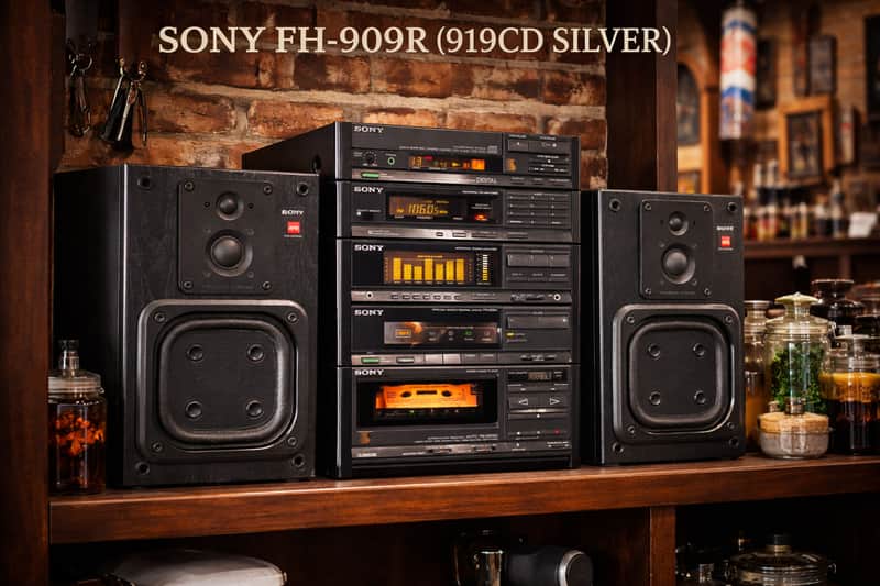 SONY FH-919CD SILVER Vintage Stereo Cassette Tape CD Boombox Side Panel