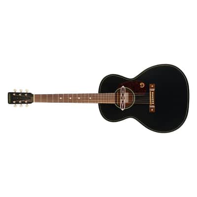 Gretsch Jim Dandy Deltoluxe Concert 6-String Right-Handed Acoustic Guitar with C-Shape Neck and Select Lightweight Laminate Tonewoods X-Braced Body (Black Top) image 6