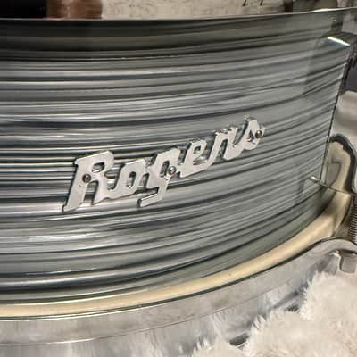 1960s Rogers Luxor 5” x 14” Snare Drum - Steel Grey Ripple image 2