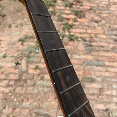 Striped Ebony Fretboard 22frets 5a Roasted flame Maple guitar neck Radius 12inch Round stainless steel 22 frets Roasted flame Maple guitar neck Striped Ebony fingerboard 25.5inch hole 10mm Radius: 12 inches. image 3