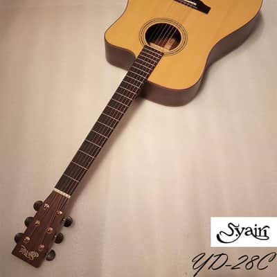 S.Yairi YD-28C all Solid Sitka Spruce & Rosewood Dreadnought Cutaway acoustic guitar image 2