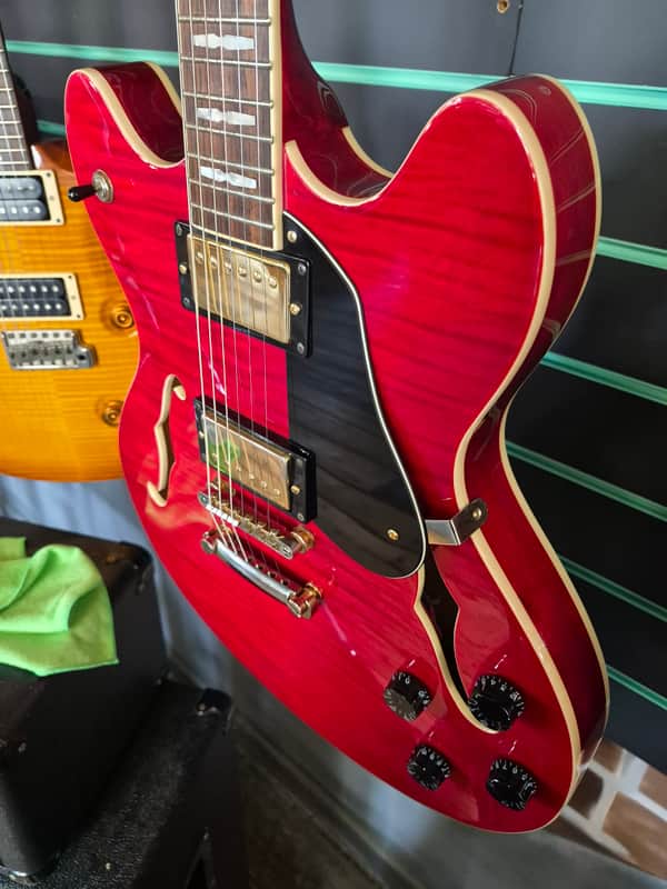 Peavey JF1EX Transparent Red Semi-Hollow Electric Guitar | Reverb
