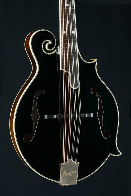 Bourgeois M5-F-BT Full Aged Tone Adirondack Spruce and European Flamed Maple Black Top Mandolin NEW image 1