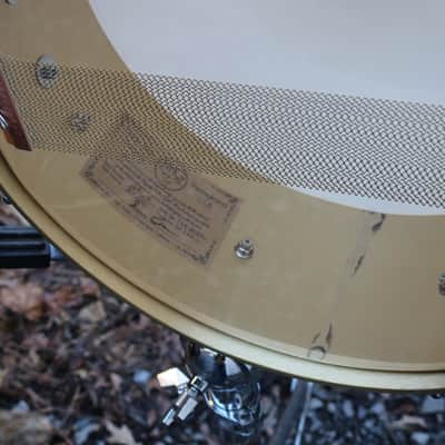 HHG drums 14x5.25 Handmade Brass With Solid Brass Bespoke Hoops 2022 Satin Lacquer image 5