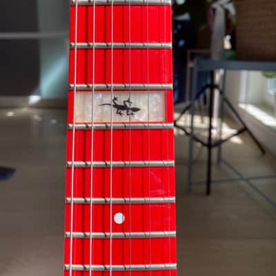 Japan made rare Fernandes LA-115KK  L'Arc-en-Ciel Ken Guitar Super Strat HSS 1995 all Red image 5