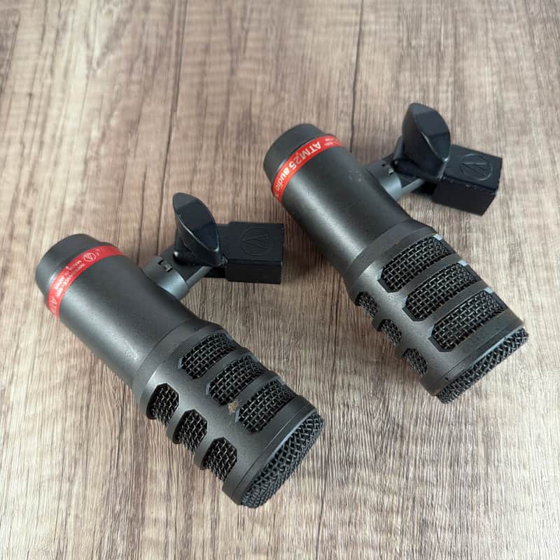 Audio-Technica ATM25 Hypercardioid Dynamic Instrument Microphones, Matched Pair w/ Clips