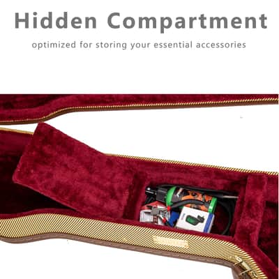 Crossrock Wood Case fits right-hand Precision Bass Style Guitars-Vinyl Tweed image 2