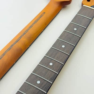 Roasted Maple Strat Style Guitar Neck, 22 Frets, Maple Fingerboard image 5