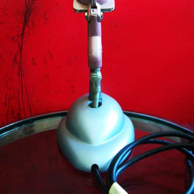Vintage RARE 1940's MEG M-15 model / Shure 708A Zeppelin crystal microphone Hi Z w cable and S-36 stand image 12