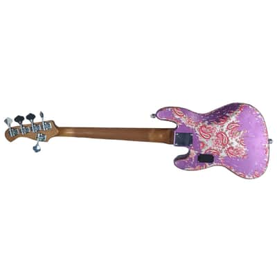 NEW DHATARATTHA CUSTOM GUITARS J-BASS 5-STRING - PURPLE/PAISLEY RELIC - NAMM 2025 image 3
