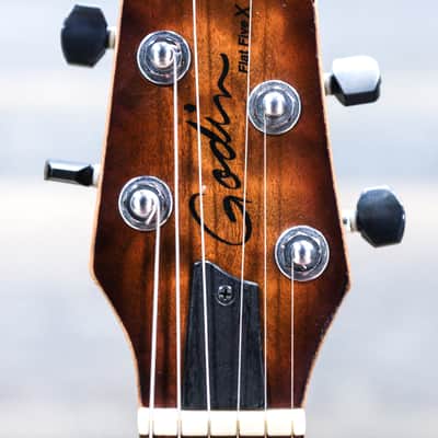 Godin Flat Five 'X' Lightburst High-Gloss Semi-Hollow Electric Guitar w/Case image 5