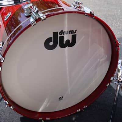 DW USA Collectors Series 3pc Pure Cherry Wood Bop Shell Pack - Candy Apple Red Lacquer Custom | 12", 14", 18" image 10