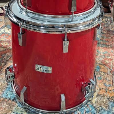 Sonor Made in Germany Mid 70's Champion Red 4 Pc Drum Set 22, 16, 8, 9, Clean! image 11