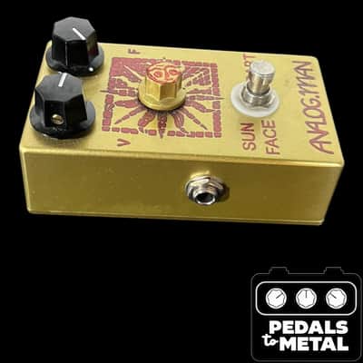 Analogman Sun Face BART Germanium Fuzz with Sun Dial Knob LED, I/O 2020 - 2021 - Gold X16792 image 4