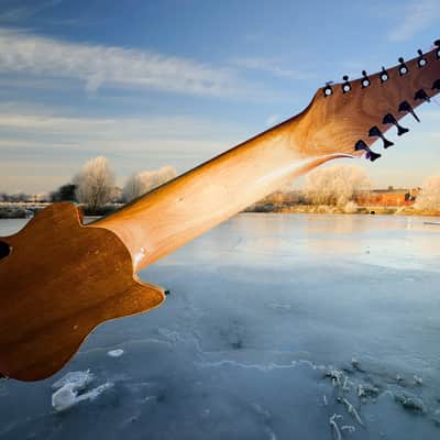 New Professional Joshper Brand double neck guitar bass combo wide neck seven string electric guitar seven string electric bass hard case padded fur image 6