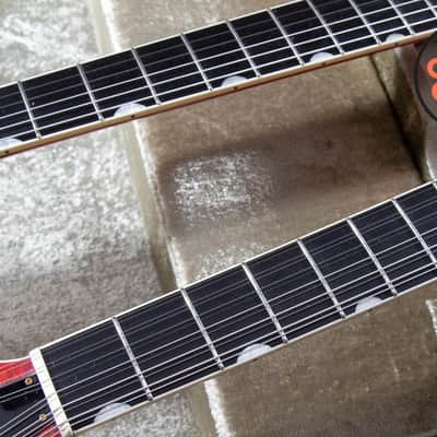 1997 Gretsch G6120-6/12 Nashville Double Neck Orange Stain MIJ OHSC Rare image 4