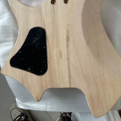 Unfinished Polar Wood Headless Guitar Body DIY Project image 3