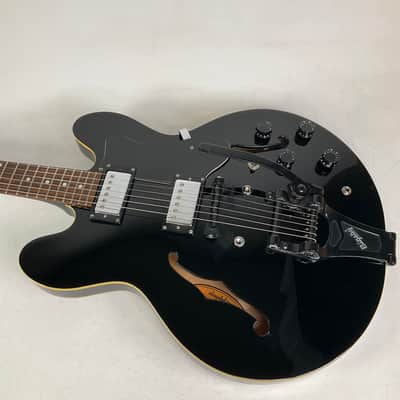2005 Epiphone Dot DOT-EB Glossy Black Electric Guitar With Reunion Blues Gig Bag image 7