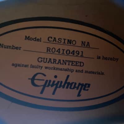 Epiphone 2004 Casino Electric Guitar Gloss Natural Finish Peerless Factory Korea w/ OHSC image 14