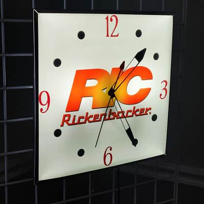 Rickenbacker Guitars & Amplifiers Pam Dealer Style Light-Up Clock Killer Cool Man Cave/Garage Item image 2