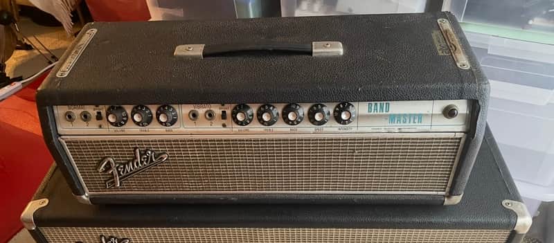 Fender Bandmaster "Drip Edge" 50-Watt 2-Channel Guitar Amp Head 1968 - 1969 - Silverface image 1