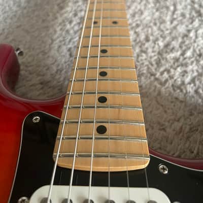 Fender Player Stratocaster HSS Plus Top 2020 MIM Cherry Burst Maple Neck Guitar image 7