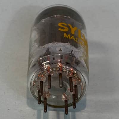 1960s Sylvania 12AU7A ECC82 Vintage Gray Plate Halo Getter Tube! T484 image 5