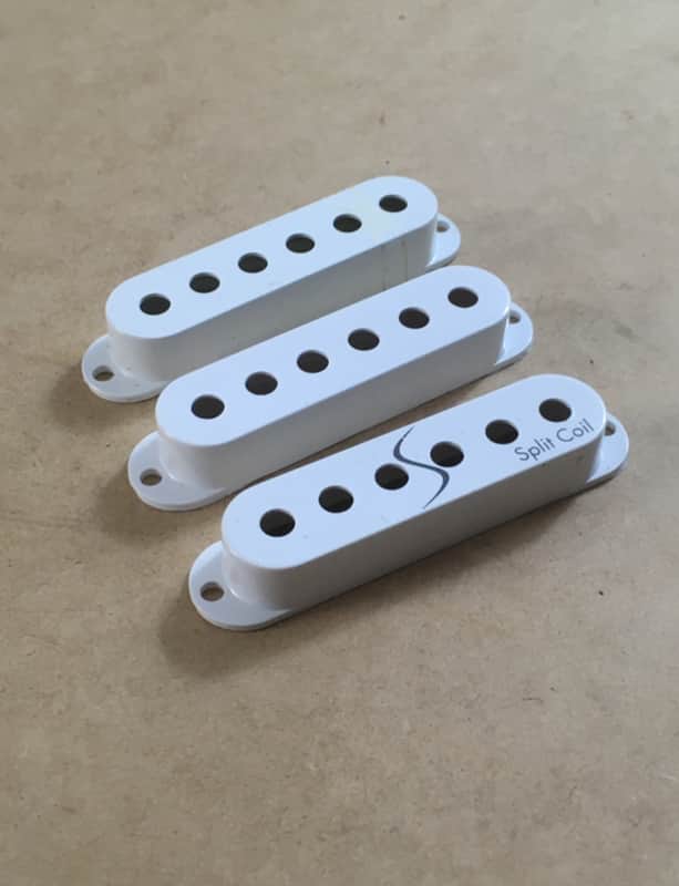 3 Fender Vintage Style Strat Pickup Covers Electric “Split Coil” NOS Relic White image 1