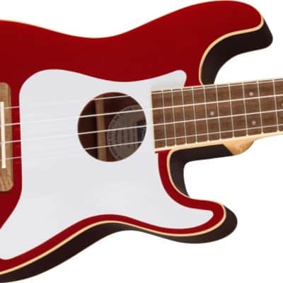 Fender Fullerton Strat Uke, Walnut Fingerboard, White Pickguard, Candy Apple Red imagen 3