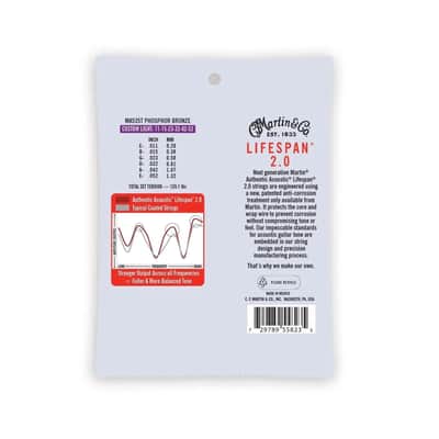 Martin Authentic Lifespan 2.0 Treated PB Acoustic Guitar Strings, 11-52 - MA535T image 3