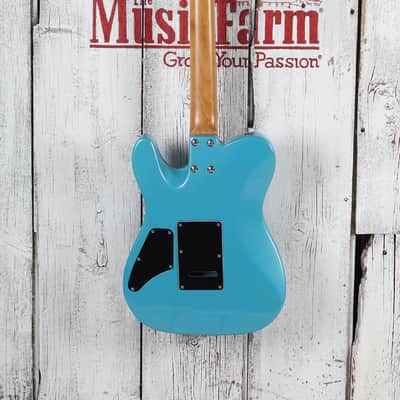 Eart Guitars TL-380 Electric Guitar Roasted Maple Neck Gloss Metal Blue Finish image 6