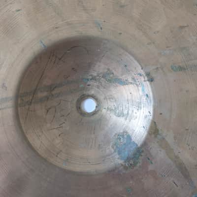 Vintage 13" Unstamped Hi Hat Pair Deep Hammering Small Hole 1023g 1004g image 5