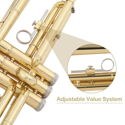 New Beginner Gold Lacquer Brass Bb Trumpet W/ Case for Student School Band image 9