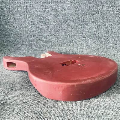 Red Basswood Double Cutaway Guitar Body, String Thru Bridge image 2