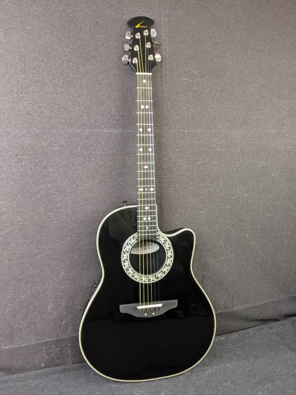 1992 Ovation Custom Balladeer Model 1862 Acoustic Electric Black