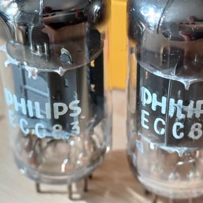 Perfect 1973 NOS NIB MULLARD Blackburn ecc83 12AX7 matched pair CLOSE CODE  UK EXTRA STRONG  Philips label, I63 model, best preamp tube, Orange Hiwatt Marshall image 9
