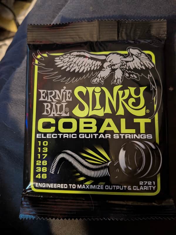 Ernie Ball 2721 Cobalt Regular Slinky Electric Guitar Strings (10-46) 2010s - Silver image 1