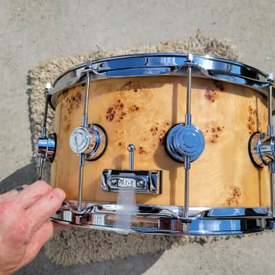 DW Collector's Series Exotic VLT 7x14 Snare Drum - Mapa Burl W/ Protection Racket Bag (C013-4) image 14